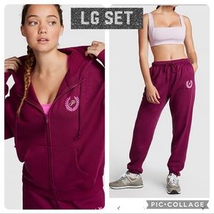 Vs pink ivy fleece relaxed sweatpants magenta pink 
 ivy fleece full zip hoodie